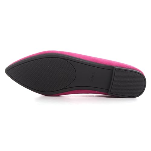 Image of Dear Time Women's Pointed Toe Ballet Flats Simple Casual Office Work Flats Slip-on Comfortable Shoes