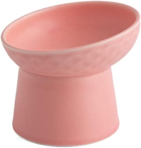 Vinebeautyful ペットボウル フードボウル 給餌 猫用食器 陶器 15度傾斜 食べやすい 頸椎保護 ペット用食器 お手入れ簡単 猫用給餌皿 食べやすい 高さ調節可能 脚付き こぼれにくい ボウル 猫 犬用 取り外し可能なペット用ウォーターボトル