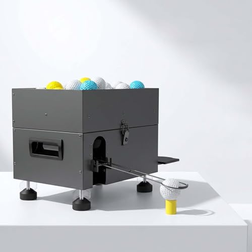 Comedero para pelotas de golf, diseño sin pasos, dispensa con grifo de palo, capacidad para 50 pelotas, atasco suave, acero inoxidable, altura ajustable para conductor y plancha