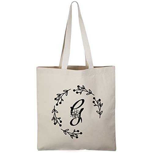Photo 1 of TBF Personalized Initial Canvas Tote Bag