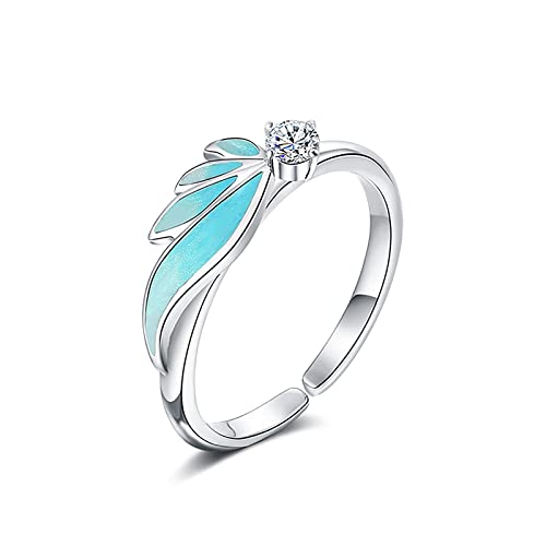 Bague ajustable plume argent S925 bijou de mode chic pour vos soirées