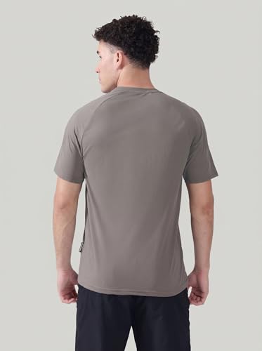 Image of TECHNOSPORT Men's Typography Printed T-Shirt COTFLEX Quick Dry Slim Fit Round Neck Sports Tee for Gym Running Casual Wear UPF50+ Anti Odour