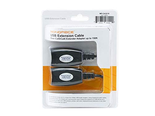 Monoprice USB Extender over Cat5e or Cat6 Connection, up to 150ft, schwarz - Image 2