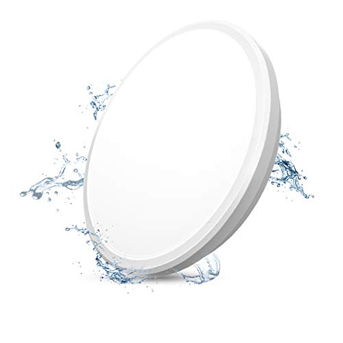 T-SUN 18W LED Lámpara de Techo, IP54 Impermeable CRI 80+ LED Plafón 960LM para Salón Cocina Dormitorio Baño Pasillo, Igual al 120W Luz Interior Techo Habitacion, 6000K Blanco Frío Redonda Moderna.