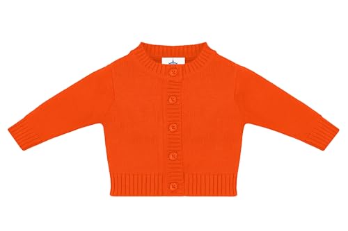 Creative Knitwear College Baby Cardigan Sweater Long Sleeve - Orange - 6-9 Months