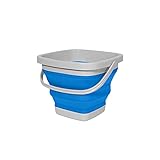 Matériau pp + TPE, durable Seau à appâts Seau Pliant Seau de pêche Portable Seau de pêche à la Godet extérieurMultifConction de Stockage de l\'eau à l\'eau Seau télescopique Seau à ménés (Color : Blauw, Size : 10L)