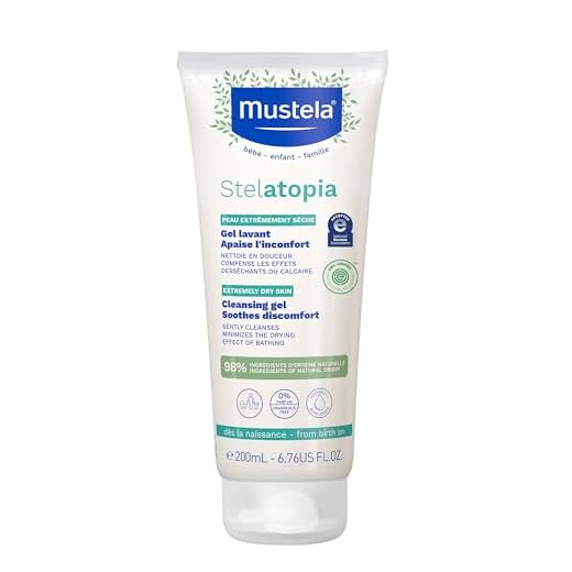 Mustela Stelatopia Eczema-Prone Skin Cleansing Gel - Baby Face & Body Wash with Natural Avocado & Sunflower Oil - Fragrance-Free & Tear Free - 6.76 fl. oz.