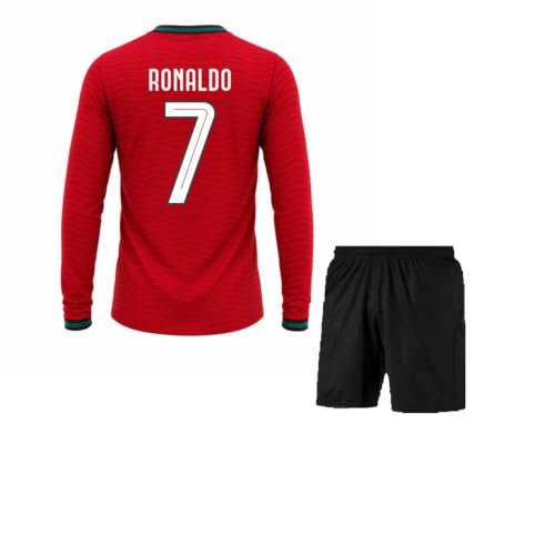 Image of Portugal Jersey Ronaldo 7 Jersey with Shorts for (Kids,Boys,Men)