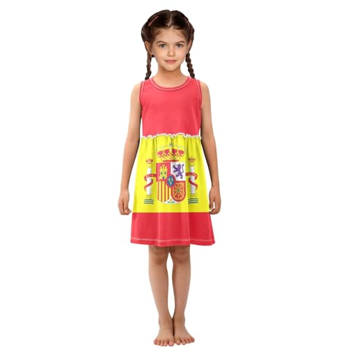 American Flag and Flags Girls Casual Dress Cotton Summer Clothes for Kids 2T-8Y4
