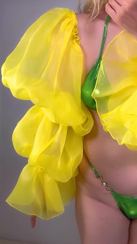 DooWay Wedding Bridal Detachable SLEEVES CLOUD Fingerless Gloves Oversized Puff Transparent 100cm Shoulder Long Party Glove4