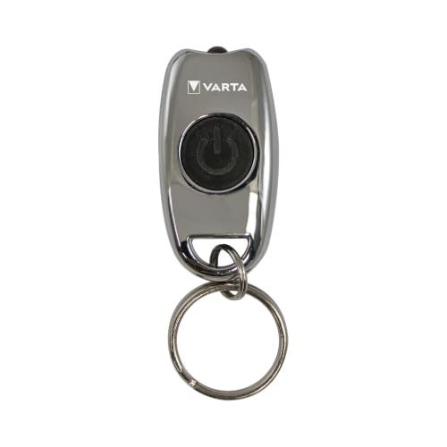 VARTA Taschenlampe LED inkl. 2x CR2016 Batterien, Metal Key Chain Light, Taschenleuchte mit Schlüsselring, ultra kompakter Schlüsselanhänger, Schlüsselleuchte mit 2 Lichtmodi