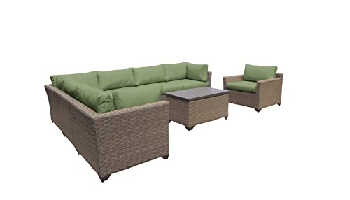 Tk Classics Monterey 8 Piece Outdoor Wicker Patio Furniture Set, Cilantro #TOP2