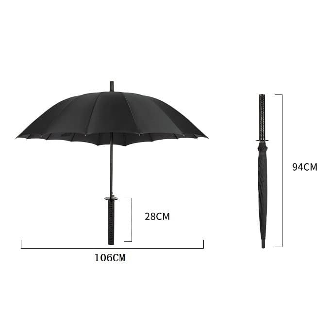 XIEHEMAO Paraguas samurái con mango largo, paraguas espada creativo, diseño de espada samurái, viajes al aire libre, sol y lluvia, a prueba de viento, impermeable — view 2