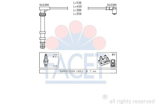 Juego de cables de encendido FACET 4.9503 para FIAT Multipla y Bravo