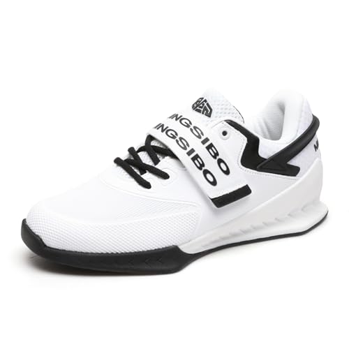 Bodybuilding Shoes Weight Lifting Shoes Powerlifting & Squat Shoes, White 92, 11 UK