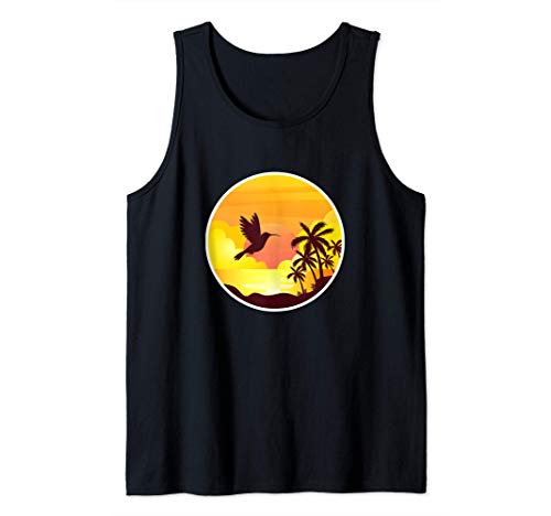 Hummingbird Vintage Retro Sunset Hummingbirds Camiseta sin Mangas