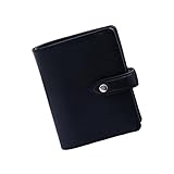 Mogoostry A7 Leather Binder Cover Savings Wallet Folder 6-Ring Refillable Notebook Planner Hardcover Budget Binder Organizer (Black)