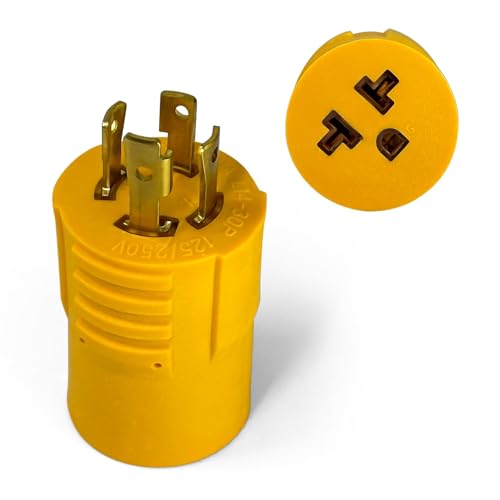 Portvoi 30 Amp to 20 Amp 240V Generator Distribution Adapter NEMA L14-30P to 5-15/20R or 6-15/20R, 30A 4-Prong Locking Generator L14-30P to 5-15R 5-20R 6-15R 6-20R for EV Charging, HVAC, Industrial