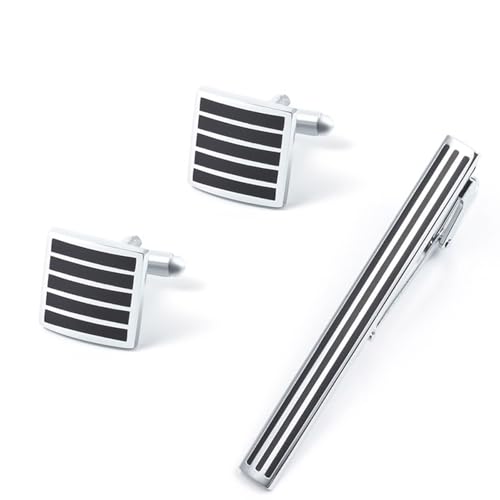 Mancuernillas y pin para corbata para hombre miniatura 1