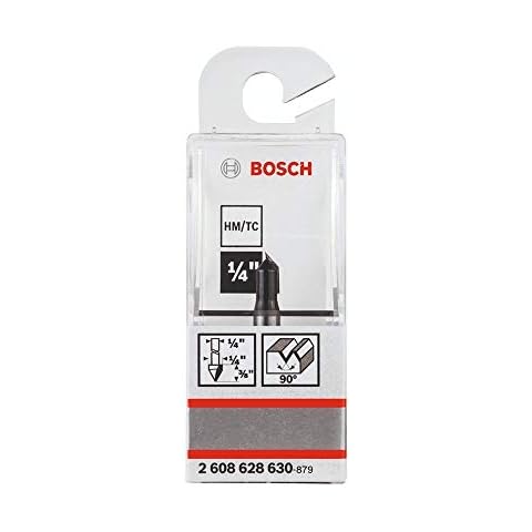 Bosch 2608628630 V-Nut-Fräser, zweischneidig, Wolframkarbid, 90 Grad Cover