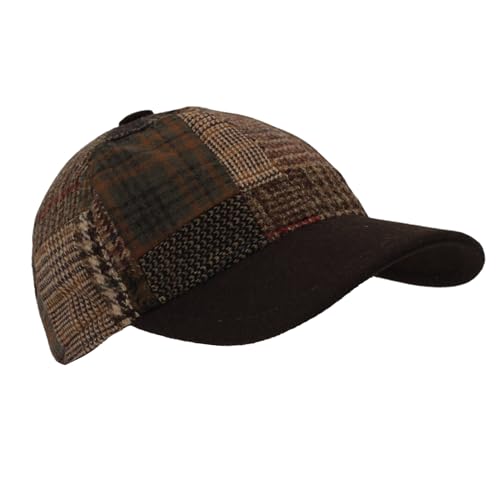 Casquette de baseball homme hiver 100% laine chaude avec cache-oreilles