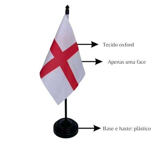 Bandeirinha De Mesa País Inglaterra Tecido Oxford Sublimado a Laser