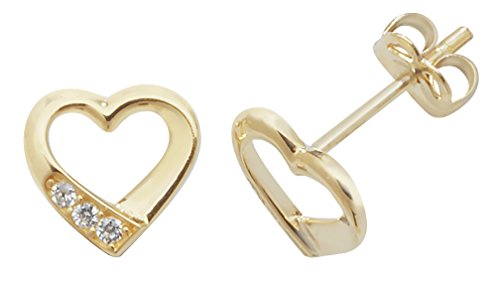 Boucles d'oreilles coeur or jaune pour illuminer vos tenues de bureau