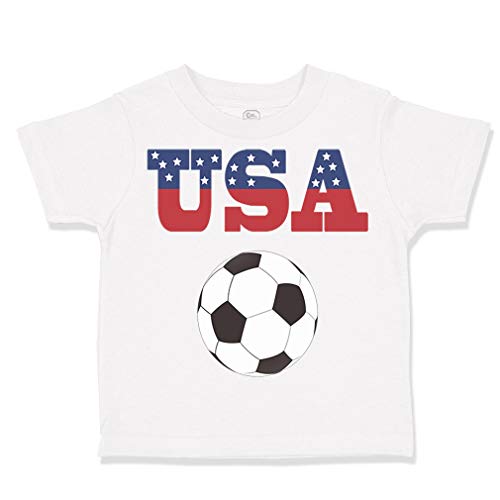 Toddler T-Shirt Soccer USA Soccer Ball Soccer Cotton Soccer Ball Boy & Girl Clothes USA Soccer Baby Funny Tee A White Design Only 4T