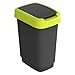Produktbild Rotho Twist Swingeimer 10L Mülleimer mit mit Schwing- und Klappdeckel Kunststoff Mülltrennung Abfallbehälter Recycling Abfallsammler BPA-frei (Schwarz/limone)