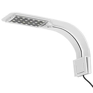 UEETEK Luz del Acuario del LED, luz de la lámpara con Clip súper Delgada con Enchufe de la UE para el Tanque de Acuario (luz Blanca)