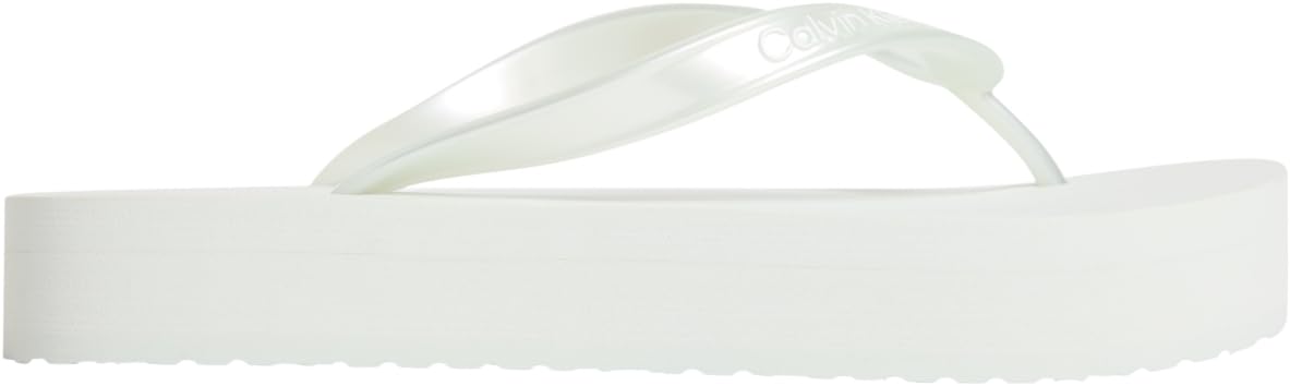 Calvin Klein Women's Flatform Flip Flop Met Tpu HW0HW03120 Flip Flops, BLUE (Misty Blue), 6.5