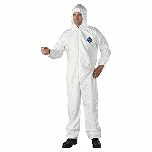 image for Tools & More Tyvek Disposable Suit by Dupont with Elastic Wrists, Ankl