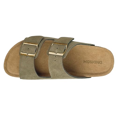 Women's Suede Cork Footed Slide Arch Support Sandals with Adjustable Double Buckle for Outdoors3