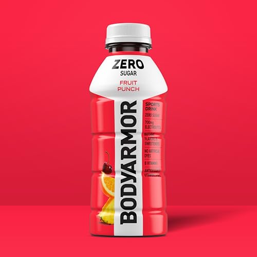 Image of BODYARMOR ZERO Sugar Fruit Punch Electrolyte Drink, Natural Flavors, 16 Fl Oz Bottles (6 Pack), B Vitamins & Antioxidants Sugar Free Hydration