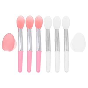 FRCOLOR 2 Sets Silicone Lip Mask Brushes, Lip Applicator Brushes for Daily Professional Use with Translucent Colored Handles