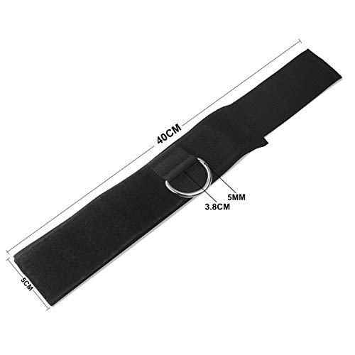 Hyvawo Ankle Strap Neoprene Padded Fitness Wrist Cuff With D Ring High Strength Exercises Belt Gym Pulley Strap For Cable Machines (Black 2 Pack) #TOP6