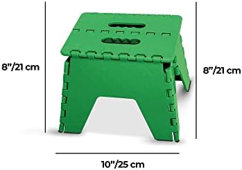 ADMOS Folding Step Stool With Heavy Materials For Long Durability Skid Resistant Stool For Kids & Adults | Kitchen Stool | bath Stool | Kids Stool | Folding Stool | Step Stool For Kids (Small) (Green)