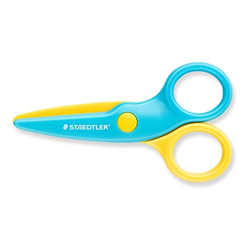 STAEDTLER Noris Junior Safety Scissors for Toddlers, Rounded Corners, 10 cm Long, Right-Handed Model, Hair and Fabric Cannot Be Cut, 965 40 BK