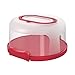 Top Shelf Elements Round Cake Carrier For Up To 10 Inch Cake Portable Cake Stands Two Sided Cake Box With Handle Fashionable Base Doubles as Five Section Serving Tray Container Holds Pies(Scarlet) -  Highball & Chaser, HU-XI-201