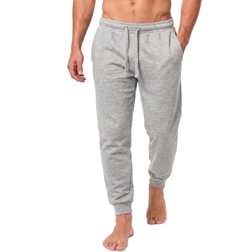 Iron Mountain Jogging Homme – Pantalon Sweat Fleece avec Cordon et Poches, Joggers avec Chevilles Côtelées pour Sport, Fitness et Détente (Gris Clair chiné, M)