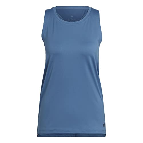 Adidas Women's Aeroready Designed 2 Move Sport Tank Top Shirt, Altered Blue/Black, Medium