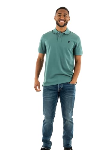 Timberland Mens Millers River Pique Polo T-Shirt - Short Sleeved (Sea Pine) XXL