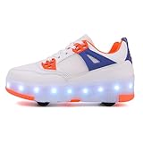 Hiseng Zapatillas con Ruedas Niña, Zapatos con Ruedas para Niñas Zapatillas con 4 Ruedas Niño Zapatillas Patines Zapatos con Ruedas Zapatillas Ruedas Niña Multifuncionales Bambas con Ruedas 29-40EU