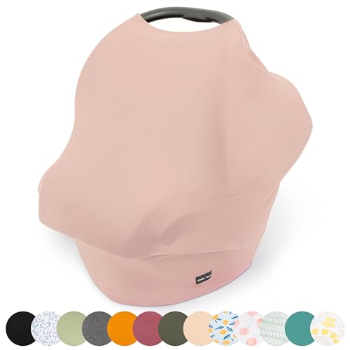Image of Simka Rose Car Seat Cover for Babies – Multipurpose, Breathable Nursing Cover and Baby Car Seat Canopy - 360 Coverage - Breastfeeding Privacy, Shopping Cart and High Chair Cover - Newborn Essential
