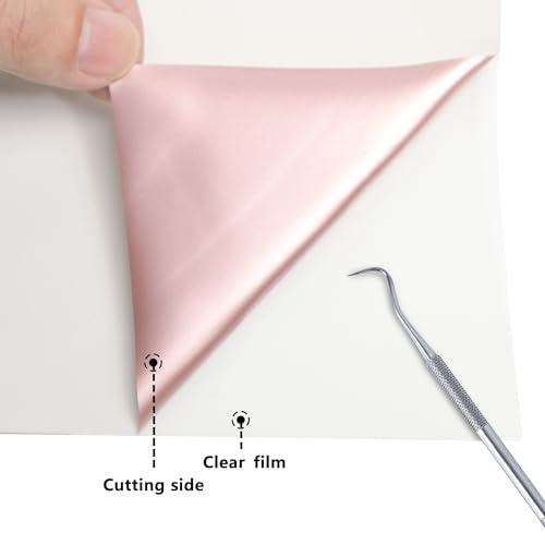 Image of RENLITONG HTV Shiny Rose Gold PU Stretch Metallic Heat Transfer Vinyl 12 Inch x 7 feet Roll DIY for T-Shirt Clothing Iron on Vinyl for All Cutter Machine Glossy(Rose Golden)