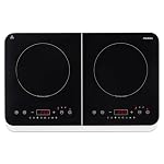 MEDION Doppel-Induktionskochplatte, 3500 Watt, Zwei Kochplatten, 10 Temperaturstufen, LED Display, MD18493, schwarz