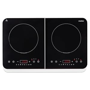 MEDION Doppel-Induktionskochplatte, 3500 Watt, Zwei Kochplatten, 10 Temperaturstufen, LED Display, MD18493, schwarz