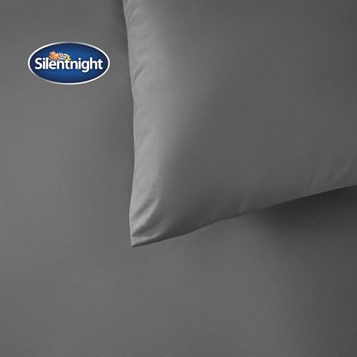 Silentnight Supersoft Duvet Set - Cosy & Comfortable Delicate Touch - Luxurious Easy Care Microfibre with Button Fastening - Stylish & Modern Duvet Quilt Cover + Pillowcase Bed Set, King, Charcoal - Image 2