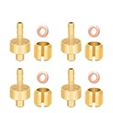Lecreatekit Kupfer-Olivenkopf- und Ölnadel-Set für Scheibenbremse Hope-Tech3 E4 X2, CNC-gefrästes Messing-Abstandshalter für Mountainbike, hydraulische Bremsenreparatur, goldfarben, 4 Stück