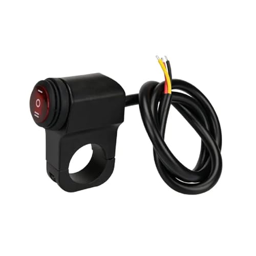 Interruptor de manillar de motocicleta 12V con boton ON-Off-ON para faro auxiliar y luces moto